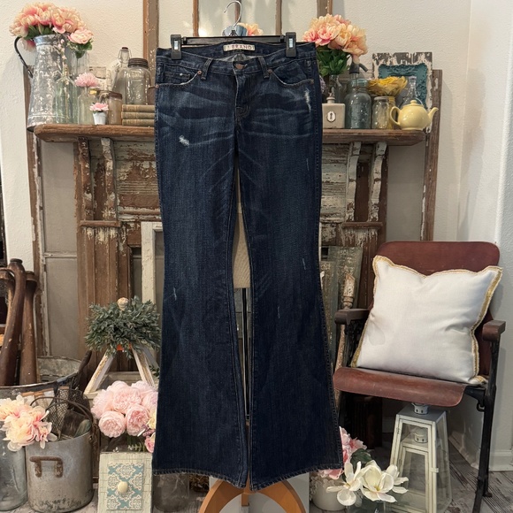 J BRAND BELL BOTTOM LONG JEANS | WIDE LEG FLARE | DARK WASH | HEAVY WEIGHT DENIM - Picture 1 of 12
